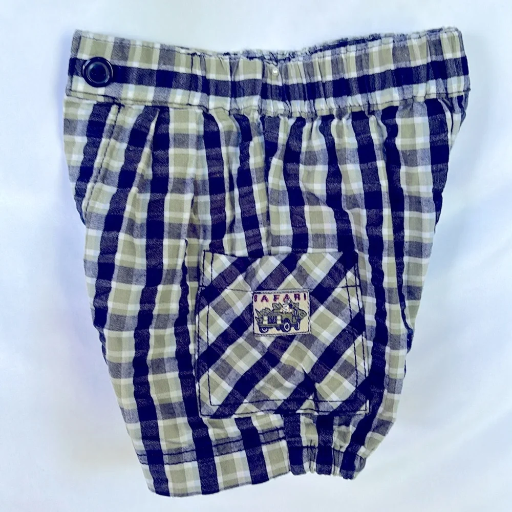 Vintage 2002 Gently Worn b.t Kids Top & Shorts Set - 6-9 M - Navy Blue & Green - Picture 8 of 12